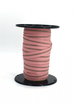 Endlosreißverschluss metallisiert schmal dusty rose/messing-antik (1m)